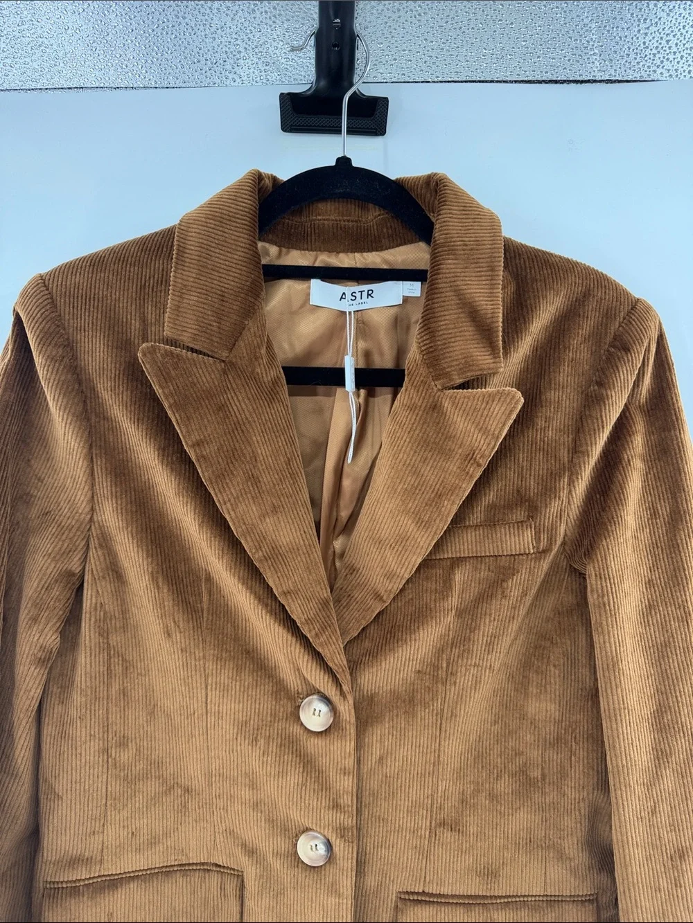 ASTR the Label Women's Boyfriend Blazer - Camel Corduroy - Medium - NWT